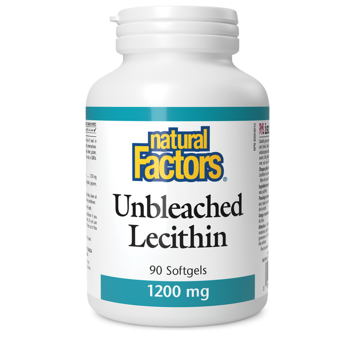 Natural Factors Unbleached Lecithin - 1200mg 90 Gelatin Softgels