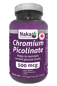Naka Platinum Chromium Picolinate 500mcg 120 Vegetable Capsules