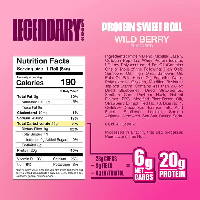 Legendary Foods Wild Berry Sweet Roll