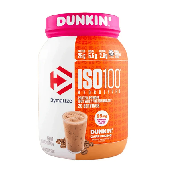Dymatize ISO100 Hydrolyzed Protein Powder - Dunkin'™ Cappuccino 1.3lbs