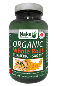 Naka Platinum Organic Whole Root Turmeric 500mg 120 Vegetable Capsules