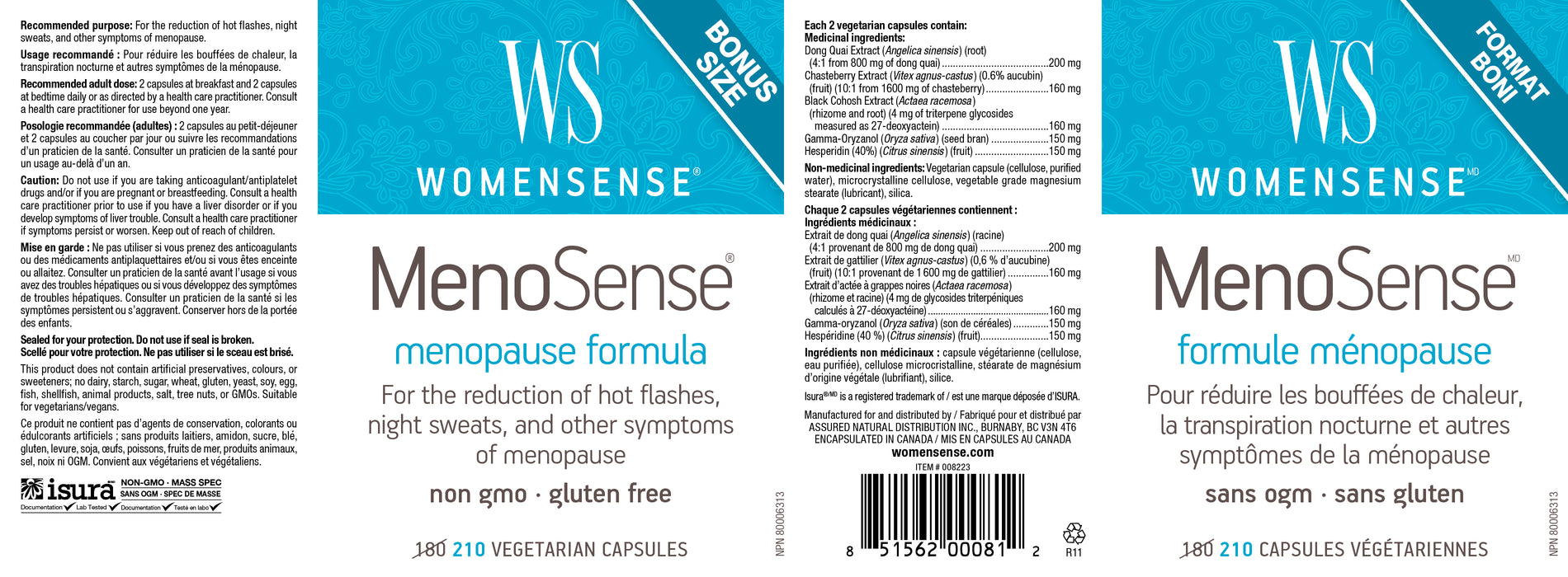 WomenSense MenoSense® 210 Veg Capsules - BONUS SIZE