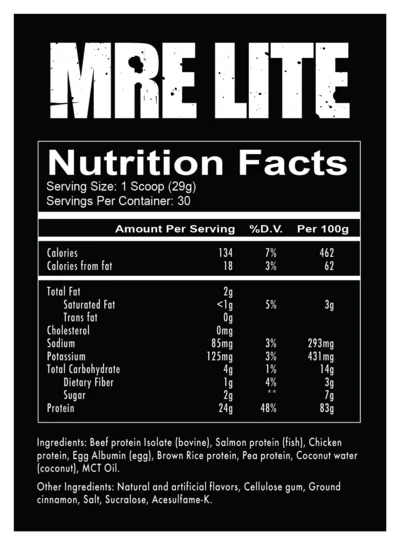 Redcon1 MRE Lite - Animal Based Protein - Banana Nut Bread 1.92lbs