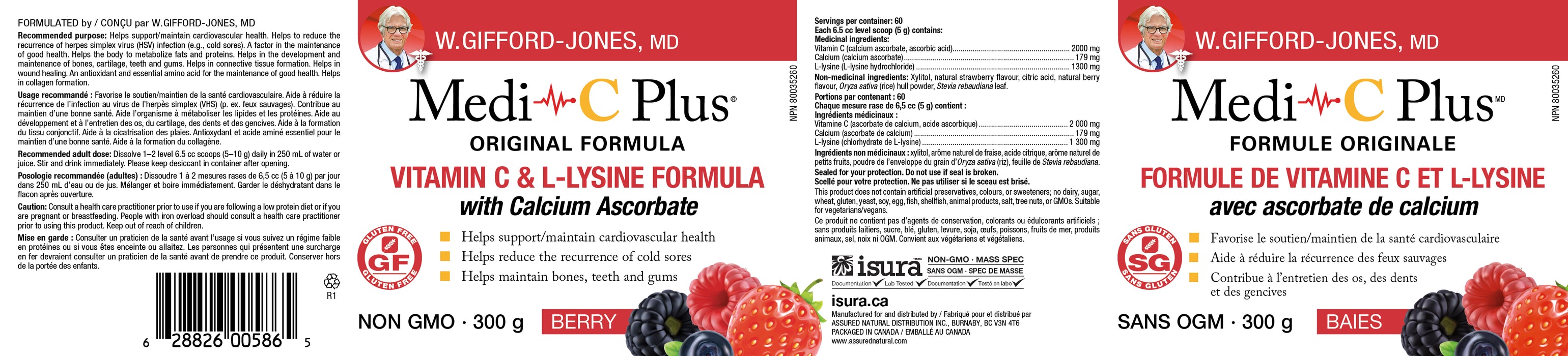Dr. W. Gifford-Jones Medi C Plus (Calcium) - Berry 300g