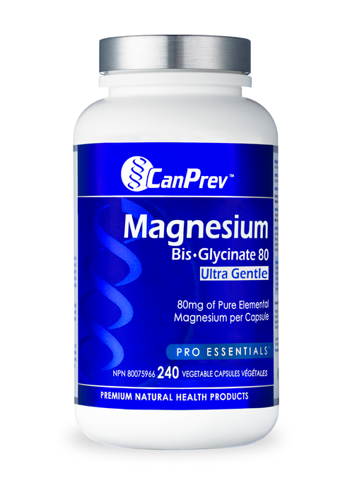 CanPrev Magnesium Bis-Glycinate 80 Ultra Gentle 240 Veg Capsules