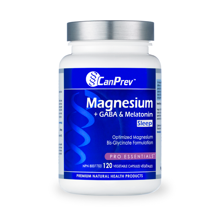 CanPrev Magnesium + GABA & Melatonin for Sleep 120 Veg Capsules