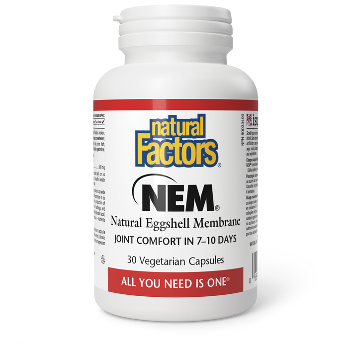 Natural Factors NEM 500mg - Natural Eggshell Membrane 30 Veg Capsules