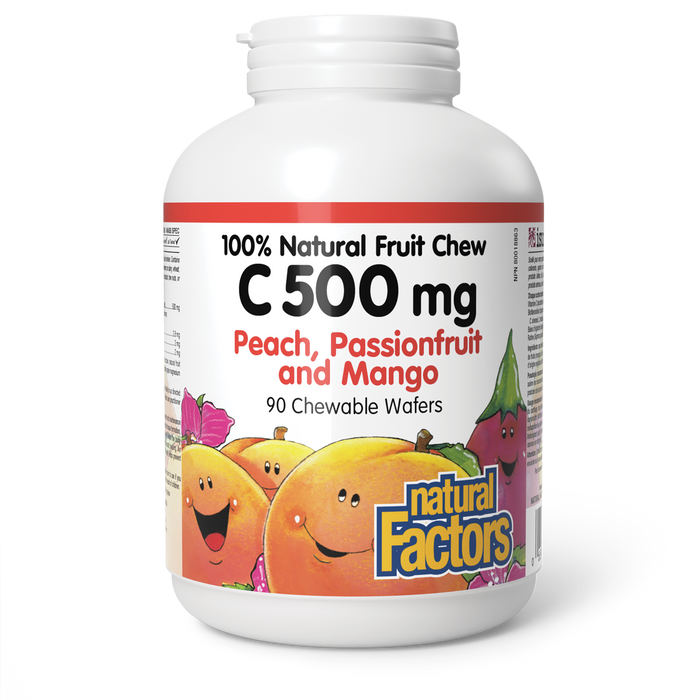 Natural Factors C 500mg 100% Peach, Passionfruit, and Mango