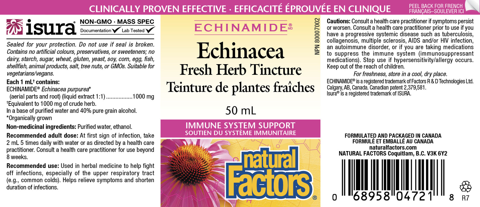 Natural Factors Echinamide Echinacea Fresh Herb Tincture 50ml