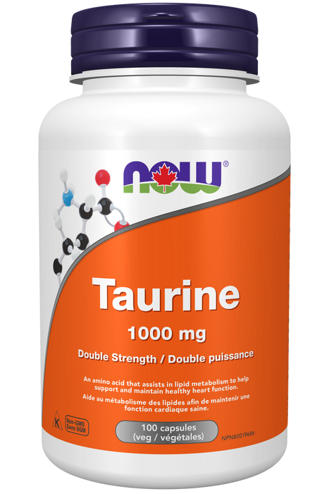 NOW Supplements Taurine 1000mg 100 Capsules