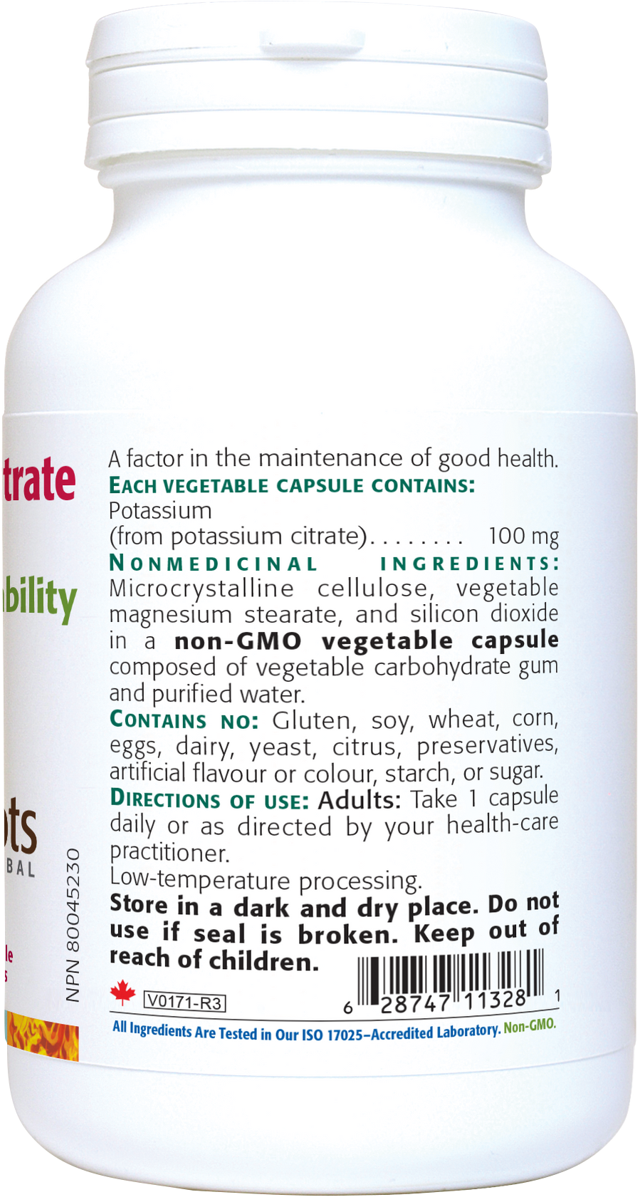 Potassium New Roots New Roots Potassium Citrate 100mg — Bluewater Nutrition