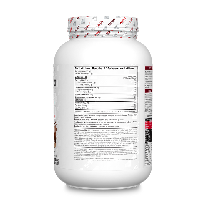 Perfect Sports DIESEL® NEW ZEALAND WHEY PROTEIN ISOLATE - Milk Chocolate 2lb