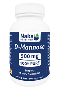 Naka Platinum D-Mannose 500mg 60 Vegetable Capsules