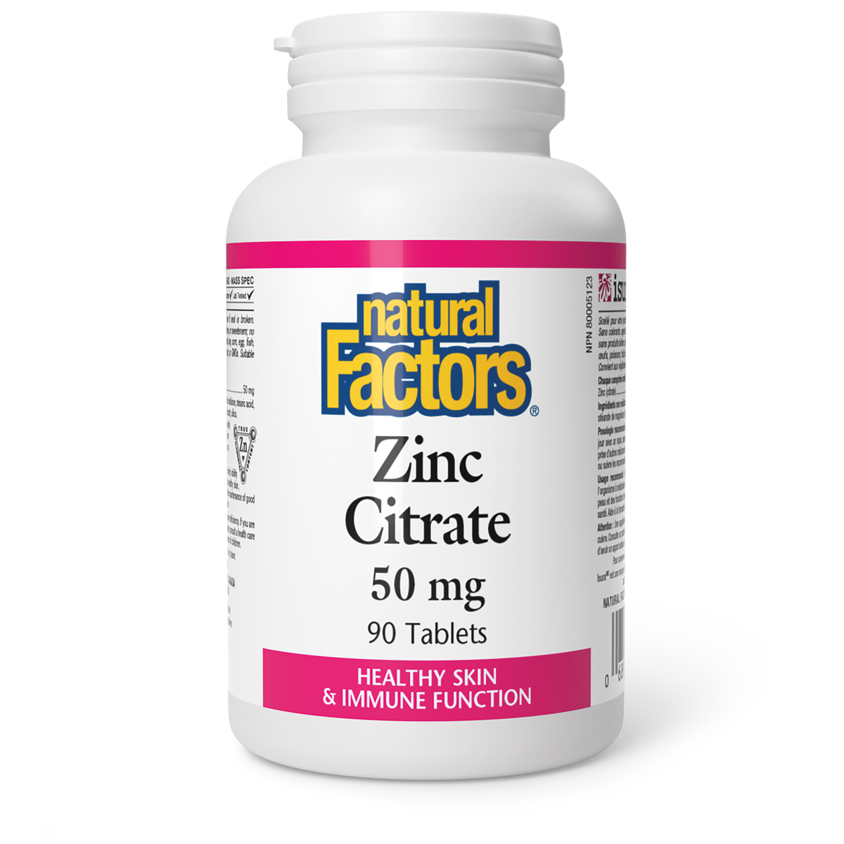 Natural Factors Zinc Citrate 50mg 90 Tablets — Bluewater Nutrition