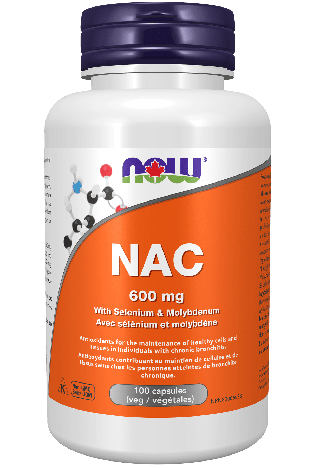 NOW Supplements NAC (N-Acetyl Cysteine) 600mg 100 Vegetable Capsules ...