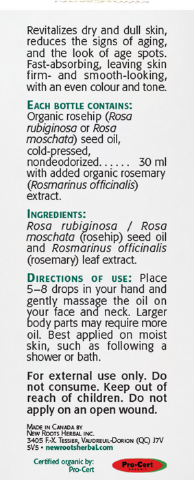 New Roots Rosehip Seed (Rosa Mosqueta) Oil