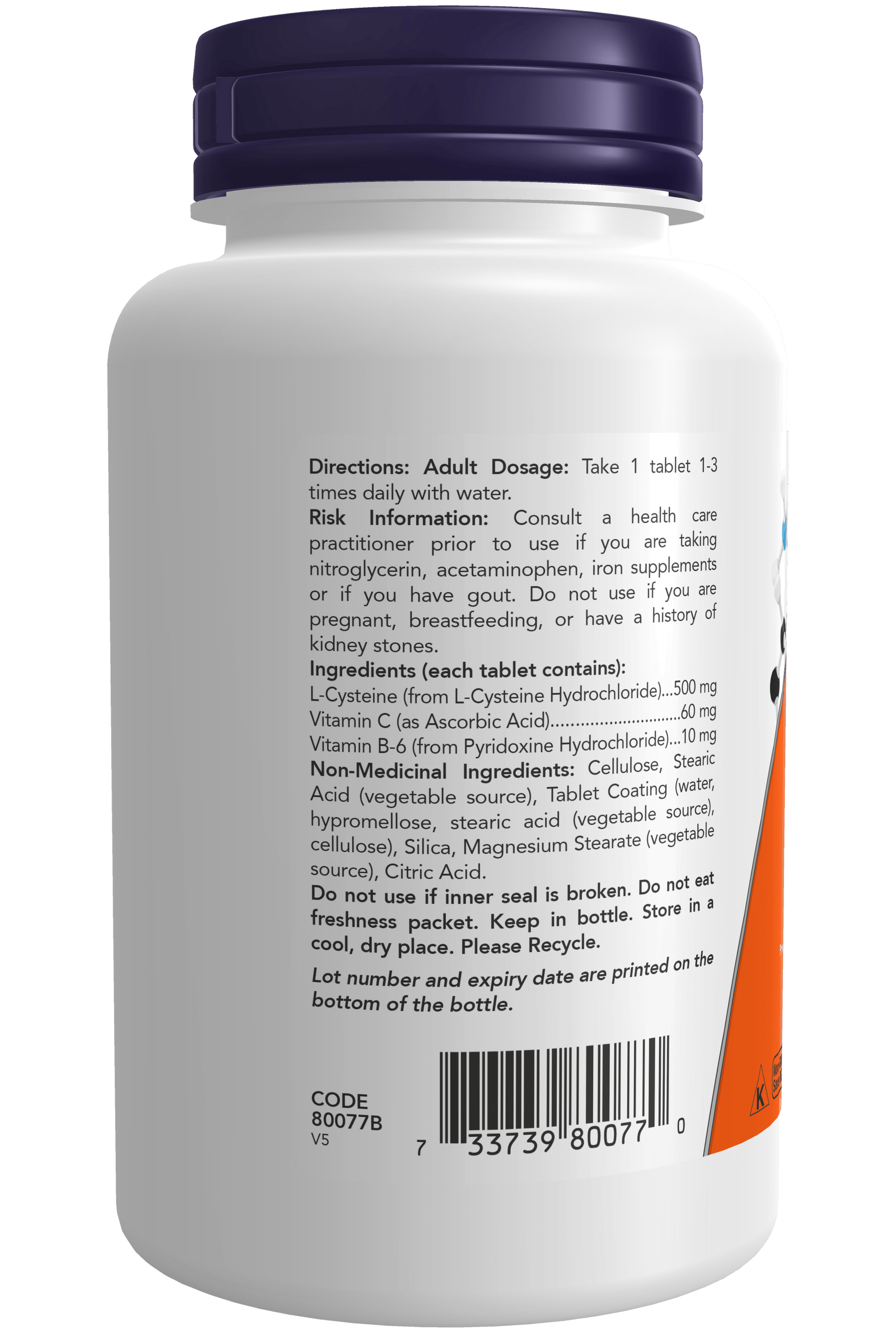 NOW Supplements L-Cysteine 500mg 100 Tablets — Bluewater Nutrition