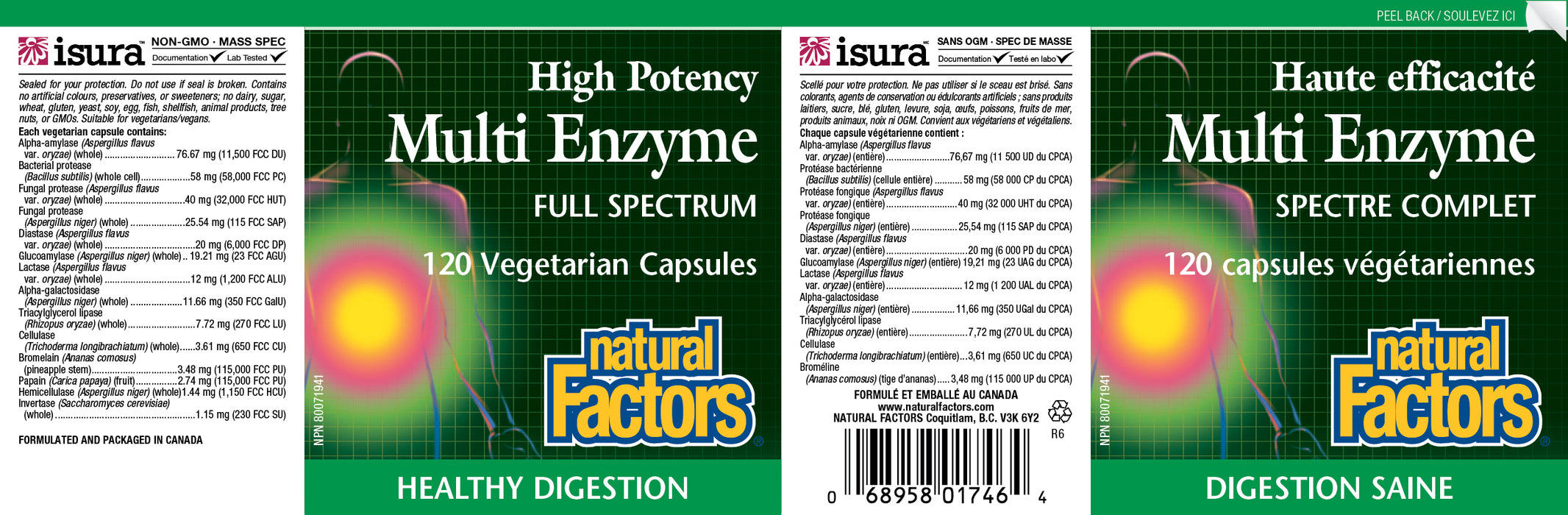 Natural Factors High Potency Multi Enzyme Full Spectrum 120 Veg Capsules