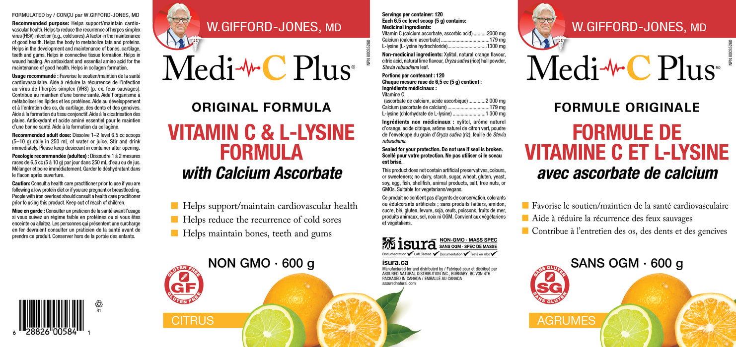 Dr. W. Gifford-Jones Medi C Plus (Calcium) - Citrus 600g