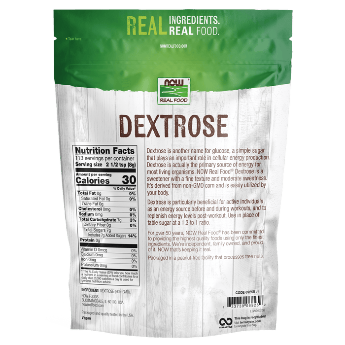 NOW Real Food Dextrose Pure Powder 908g